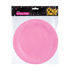 Party Plates 10's - Pink 23cm 